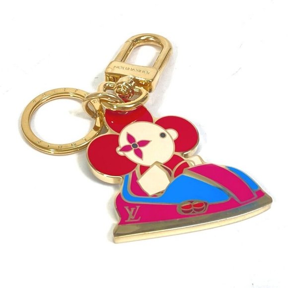 Teddy Bear Shaped Louis Vuitton Style Damier Keychain/Bag Charm (With Strap)